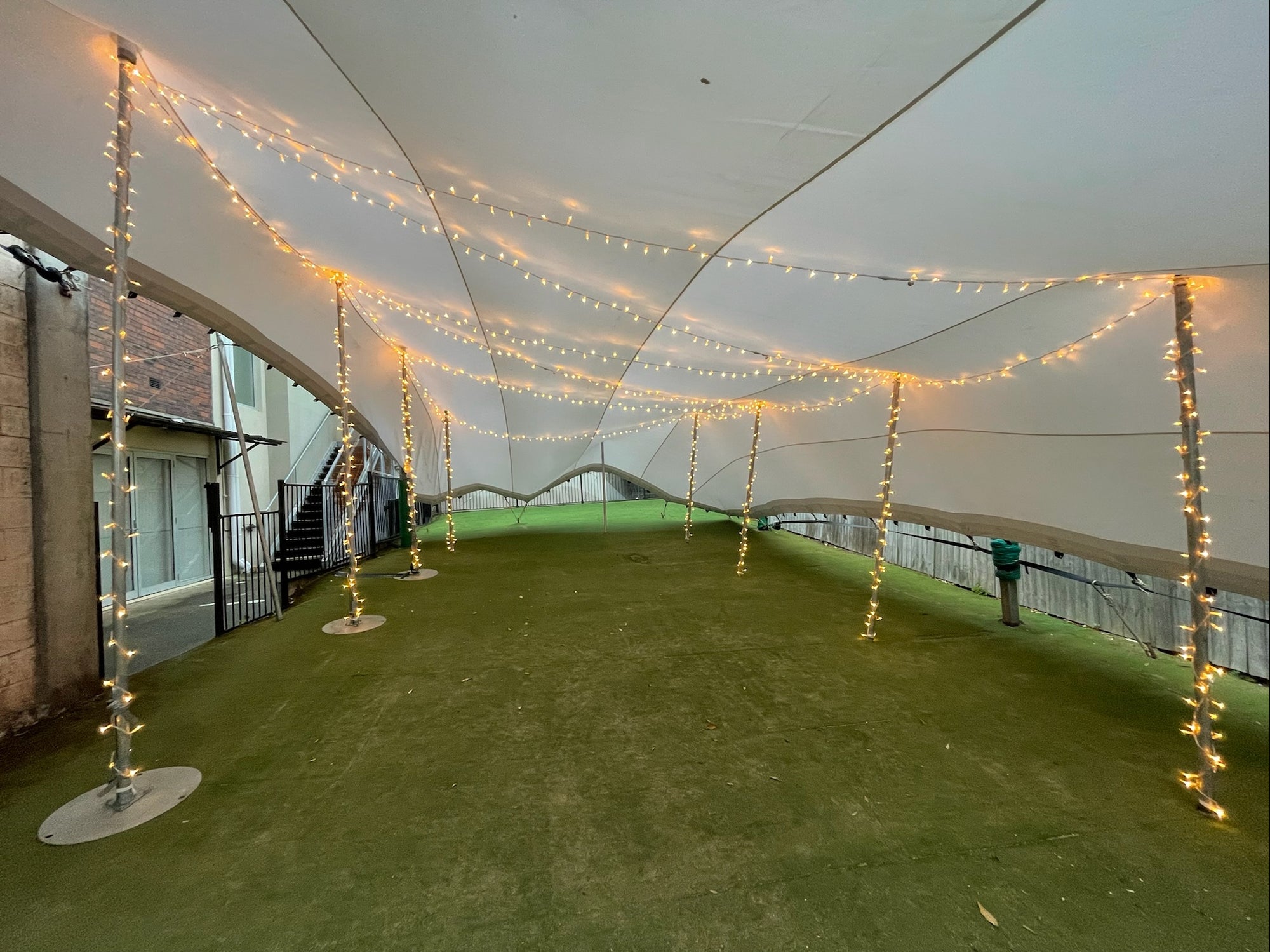 Fairy lights and festoon setup 6