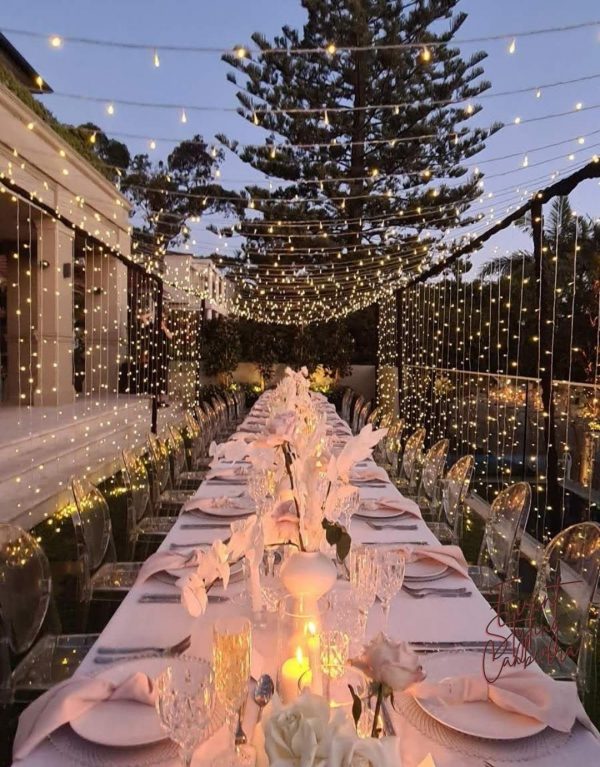 Fairy lights and festoon setup 9