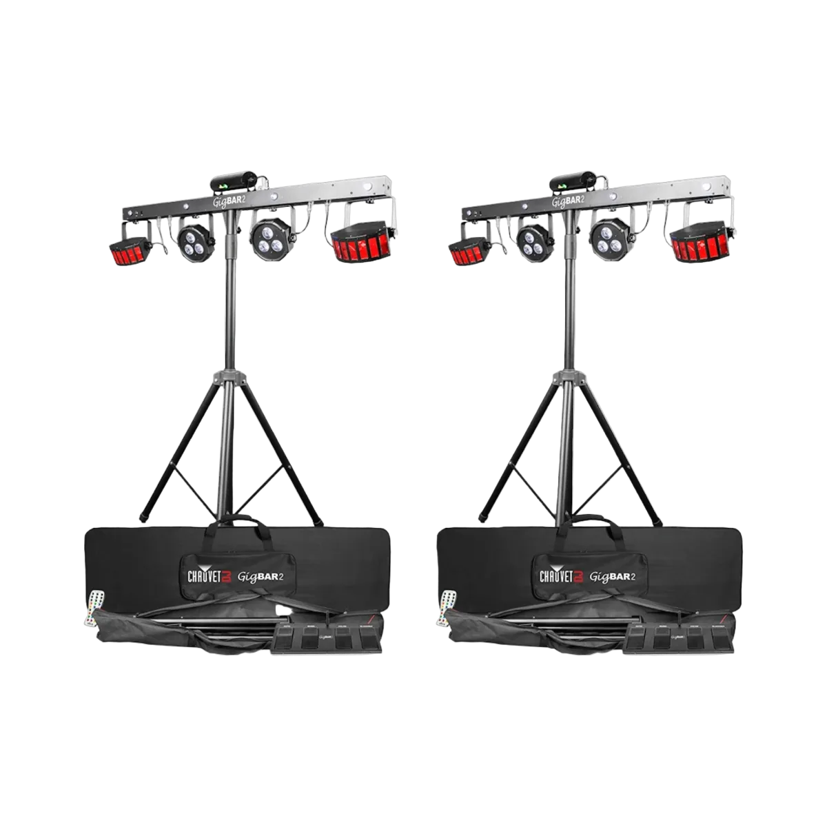 2 x Chauvet Gig Bar 2 lighting bars on stands