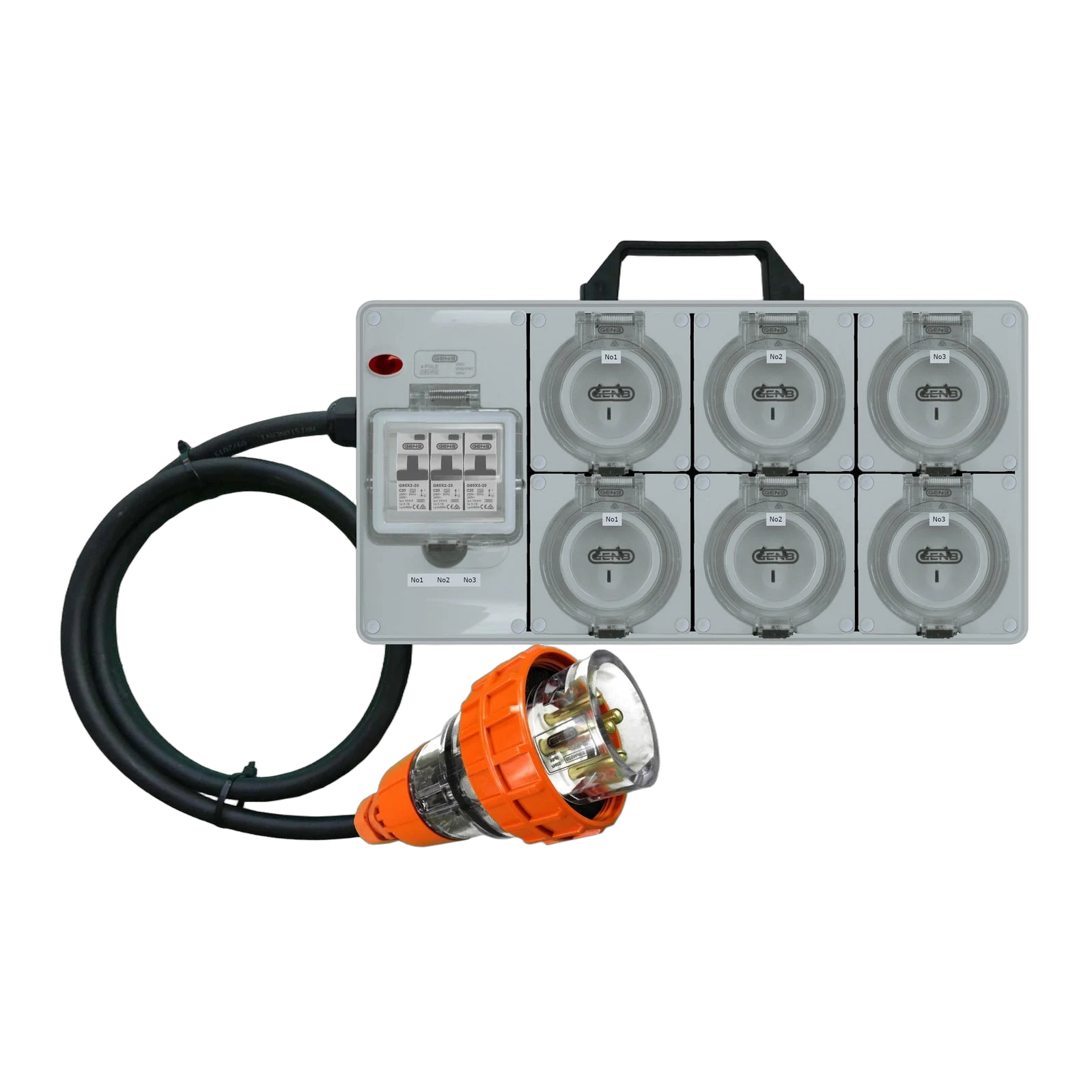 3-Phase Distribution Box with 10 amp Circuits