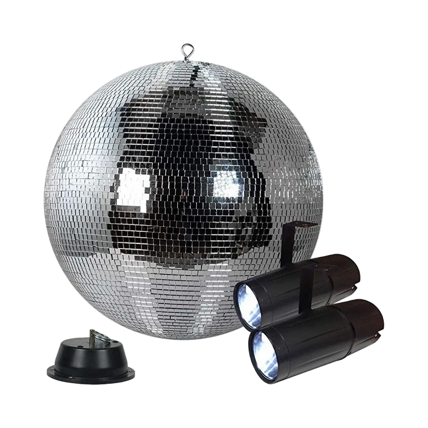 Disco Ball 10"/25cm with Pin Spots and Spinning Motor