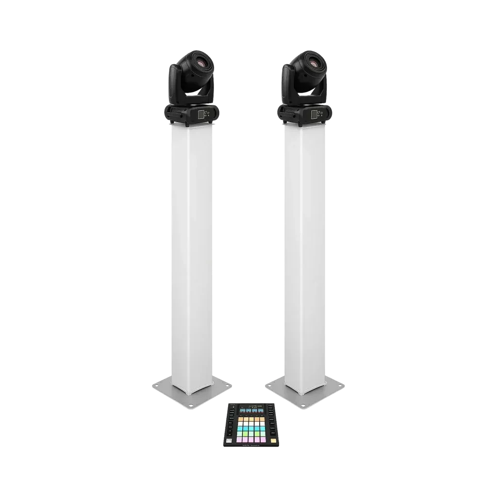 Truss Totems with Lycra and Moving Heads